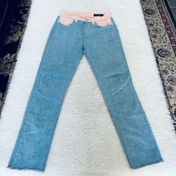 Rag & Bone 2 Tone Stretchy Skinny Jeans size 27 - Picture 2 of 13